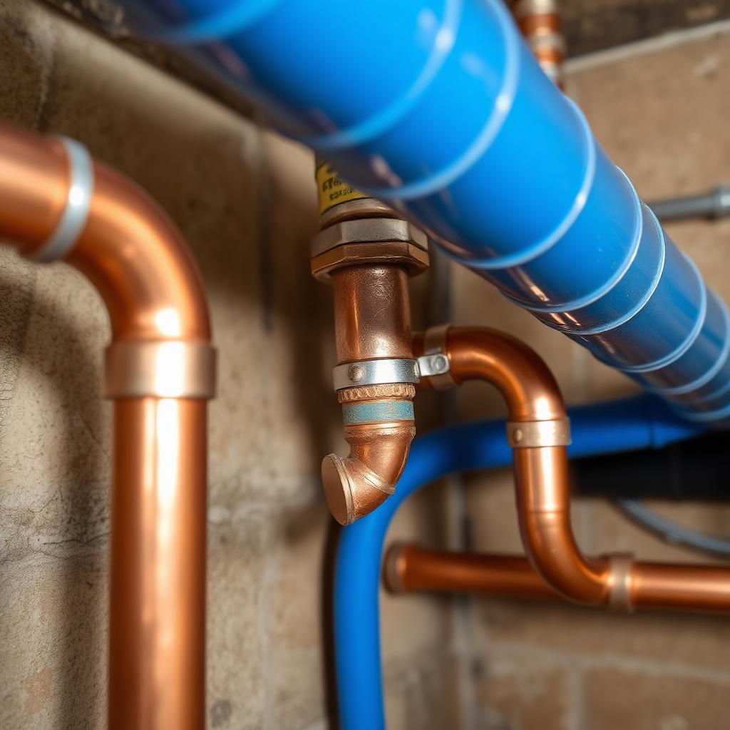New copper plumbing installation